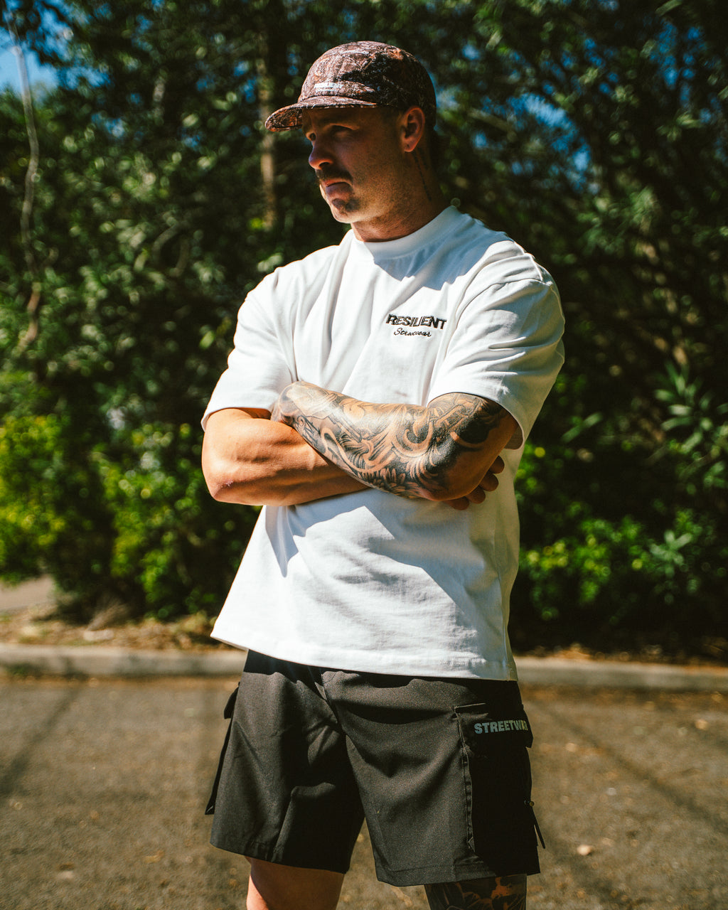 Black cargo shorts