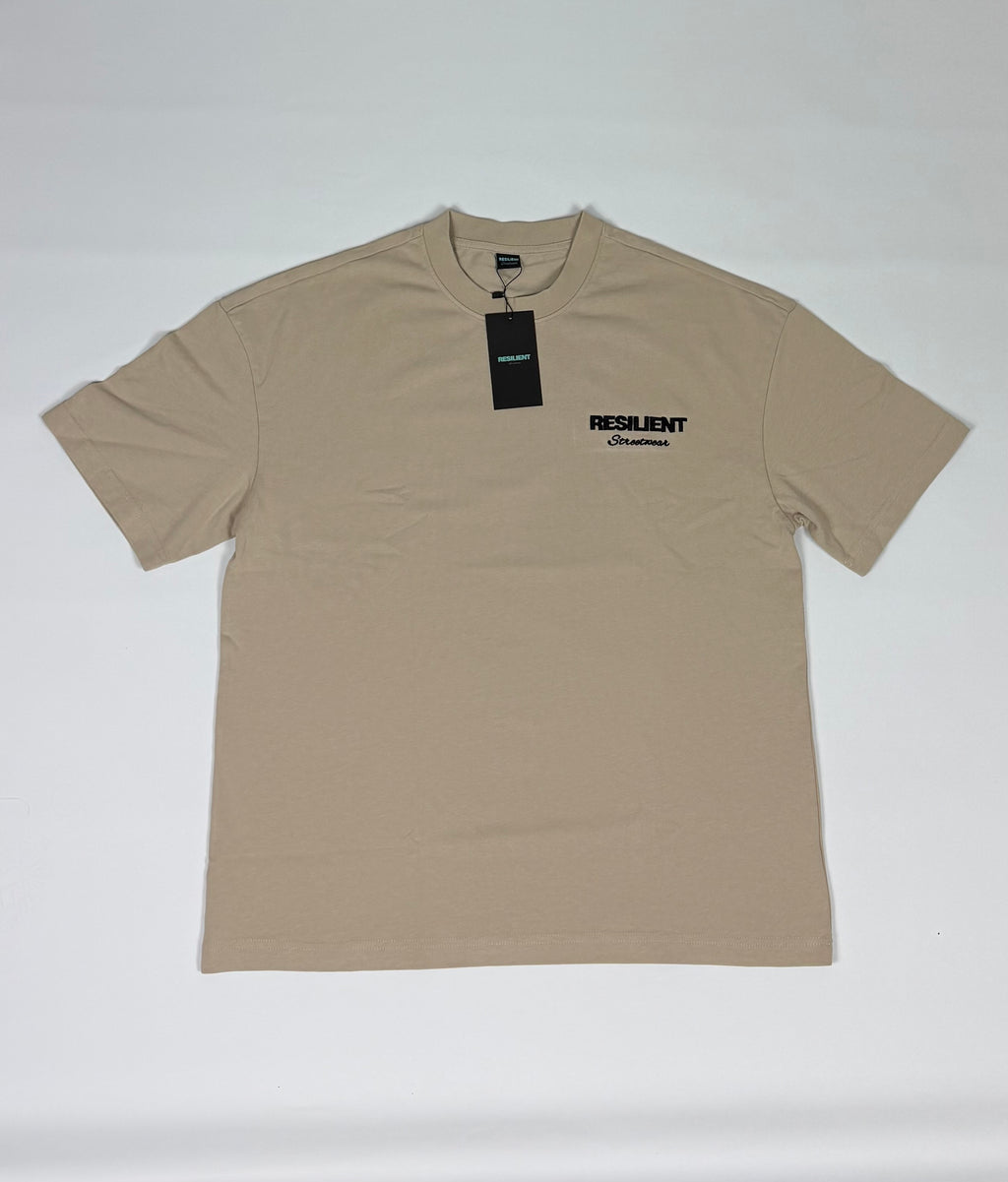 Apricot sand signature embroidered tee