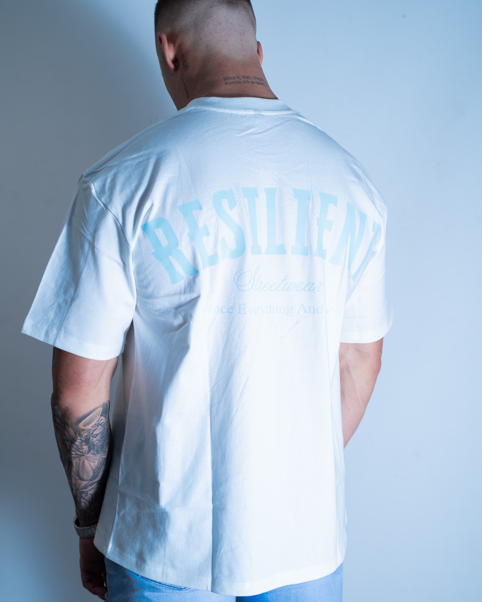 OG Heavyweight Tee - White/ Glacier Blue