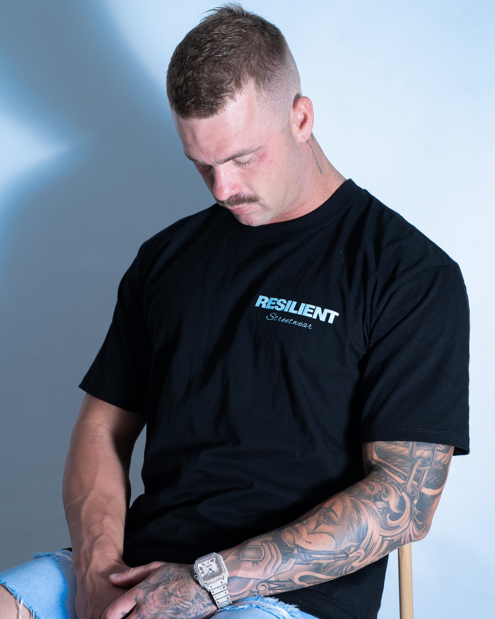OG Heavyweight Tee - Black/Glacier Blue