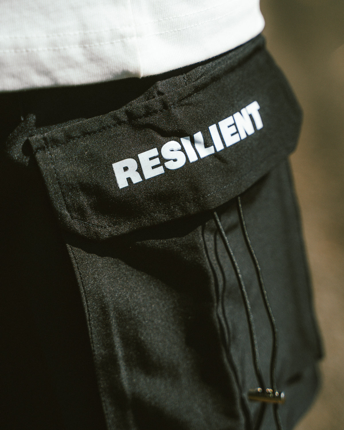 Black cargo shorts