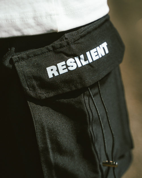 Black cargo shorts