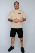 Apricot sand signature embroidered tee