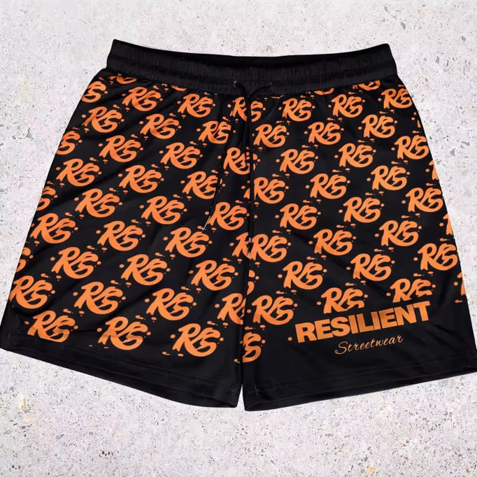 RS kids Shorts-Black/Orange